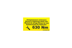 Стикер желтый "Момент затяжки bpw 630 nm" 60 x 30 mm