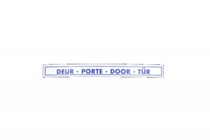 Стикер белый "deur-porte-door-tür" 90 x 9 mm