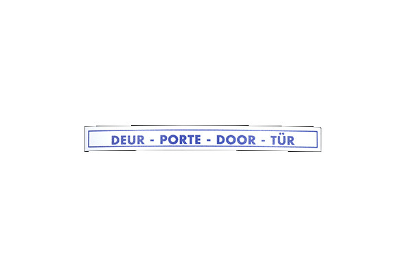 Стикер белый "deur-porte-door-tür" 90 x 9 mm