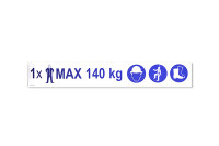 Наклейка баллострады "max 140kg + 3pictogr" 60x400 mm