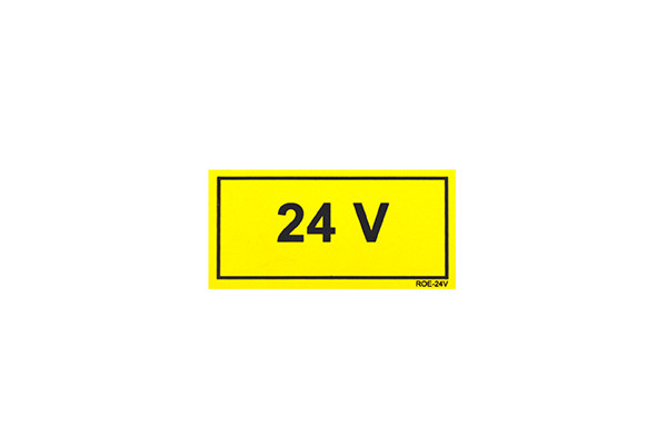 Наклейка желтая "24v" 60 x 30 mm