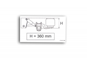 Наклейка белая "высота движения h = 360 мм" 60 x100 мм